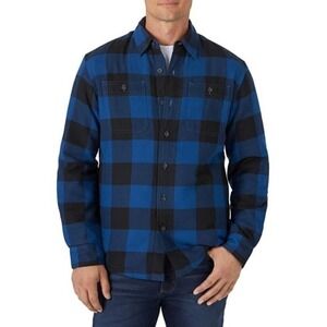 Wrangler Authentics Men's Long Sleeve‎ Sherpa Lined Shirt Jacket XL Blue Black